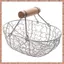 Tay Cầm Bằng Gỗ Kim Loại Retro Giỏ Di Động Đa Năng Rau Quả Trứng Hàng Tạp Hóa Thực Tế Giỏ Bảo Quản Màu Trắng (R F C V)