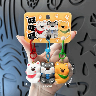 YUUKII 3 Bộ Móc Khóa Động Vật, Móc Khóa Chụp Từ Tính Nhựa Hoạt Hình, Treo Di Động Charm Ba Lô Trang Trí Quà Tặng
