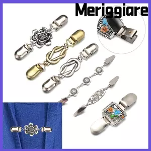 MERIGGIARE Cardigan Kẹp Charm Thời Trang Kim Cương Giả Hoa Áo Sơ Mi Cổ Vịt Kẹp Móc Khóa