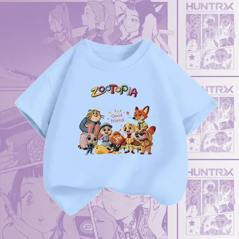 Zootopia 2026 Mùa Hè Mới Cổ Tròn Rời Phù Hợp Với Trẻ Em Áo Thun Tay Ngắn Thời Trang Trẻ Em Mùa Hè Top