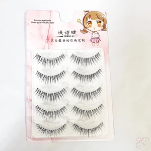 Bộ 5 đôi lông mi xoăn tự nhiên Bộ sợi nhân tạo Nhẹ thoải mái uốn cong cả ngày
