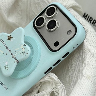 Họa tiết ngôi sao xanh với vỏ bảo vệ chân đế ngôi sao cho iPhone 11 12promax 13pro15pro 15promax 14 14promax 14pro 16 pro max 16 plus 17 17promax ốp lưng hai trong một
