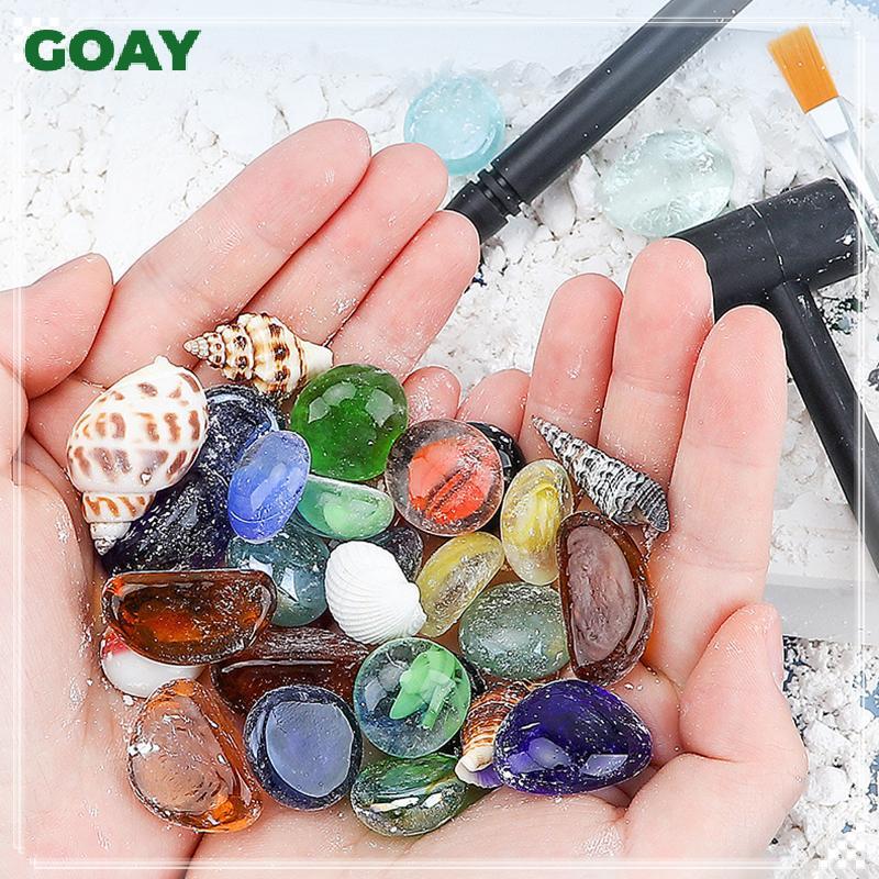 GOAY 1 Bộ Đá Quý Đào Kho Báu Khủng Long Hóa thạch Khai thác Kho Báu Hộp Mù Trẻ Em Khảo Cổ Đồ Chơi Khai quật VN