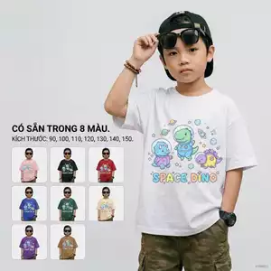 Áo thun bé trai 2-12 tuổi thời trang, Hình hoạt hình, Mềm mại, Thấm hút mồ hôi, Phong cách Hàn Quốc, Size 90-1