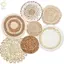 Khay dệt bằng rơm ROLY Trang trí tường, Giá treo tường bằng rơm chống trượt Boho, Giỏ tròn chịu nhiệt Macrame dân tộc Bàn ăn lót ly dệt