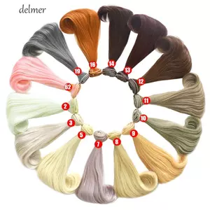 DELMER BJD SD Tóc Búp Bê, Nút Tóc Búp Bê Lụa Mềm Tóc Giả Sợi Hóa Học, Tóc Búp Bê Nhiều Màu Sắc DIY 15cm Msiredoll Bjd Tóc Giả Phụ Kiện Búp Bê BJD