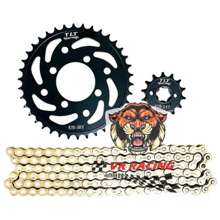 Bộ nhông sên đĩa NSD xích sên TLT thái lan raider fi - satria fi (Black 428H mạ đồng 14-38-126L)