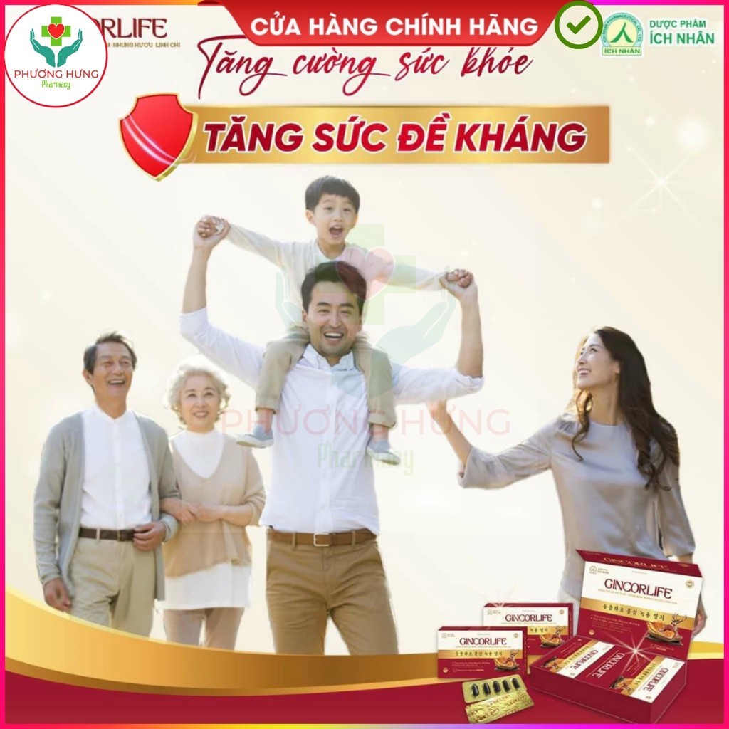 Viên Uống Gincorlife Của Ích Nhân Tăng Cường Sức Khỏe,Đề Kháng,Giúp Ăn Ngon,Giảm Mệt Mỏi-Hộp 60V