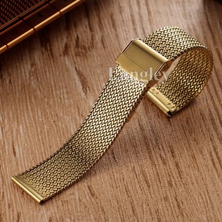 Dây đeo đồng hồ bằng thép không gỉ Milanese 16mm 18mm 20mm Tai lúa mì Lưới kim loại Dây đeo đồng hồ thanh lịch Vòng tay sang trọng dành cho nam nữ