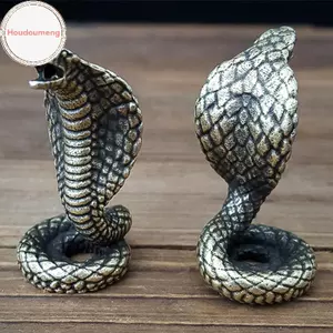 Hodou Cobra Đồ trang trí nhỏ Đồng thau rắn Bàn trà cổ nhỏ Đồng chạm khắc Đồng tay cầm Copperware Hương đốt VN