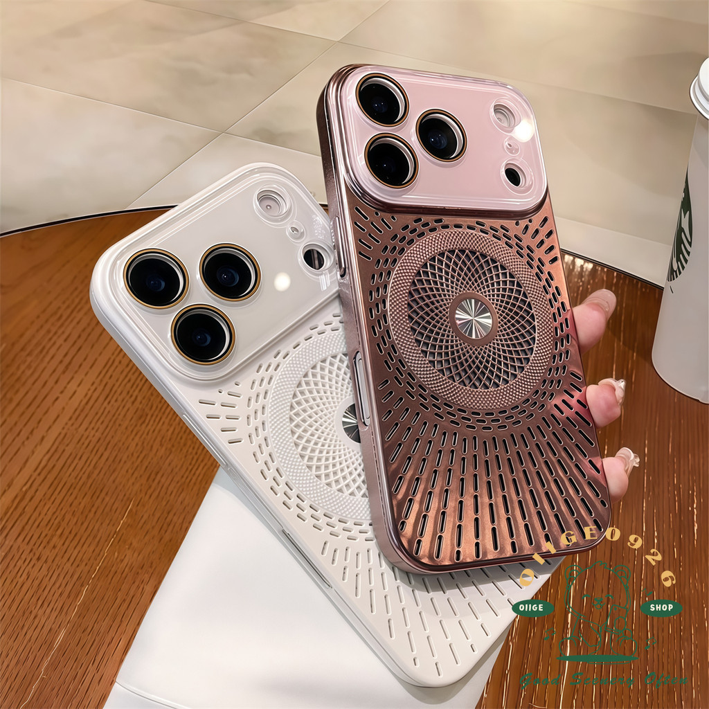Chống rơi mạ tản nhiệt từ tính Vỏ điện thoại iphone17 Pro Max 16 15 14 13 12 vỏ cho vỏ iPhone Vỏ mềm silicon TPU chống sốc