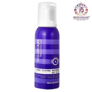 Bọt xả khô tím dành cho tóc tẩy trắng, bạch kim Elgon Pure Silver Mousse 100ml [ MK ]