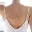 LUImo Đơn Giản Nhiều Lớp Ngọc Trai Ba Thả Dây Xích Nelace Nữ Thời Trang Kim Loại Dài Baless Cơ Thể Dây Xích Cô Dâu Cưới Trang Sức Phụ Kiện SBS