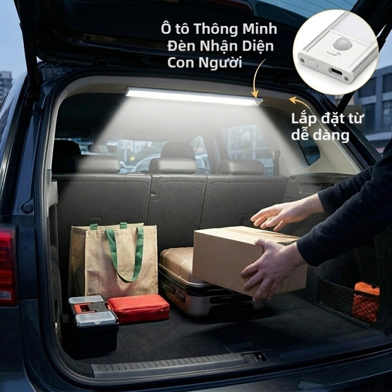 SEAMETAL Đèn LED Cảm Biến Chuyển Động Nam Châm Không Cần Khoan Type-C Sạc Cho Nội Thất Xe Hơi