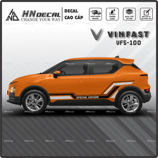 Tem dán xe VF5 - Decal dán xe VF5 MẪU TEM THỂ THAO CÁ TÍNH. 1 bộ dán 2 bên ( mẫu VF5-100 )