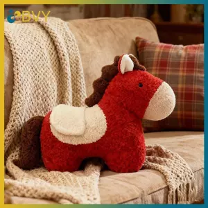 BVY Ngựa Năm Linh Vật Đệm Sang Trọng Hình Độc Đáo Đồ Chơi Sang Trọng Sofa Trang Trí Phòng Khách Ném Gối Quà Tặng.