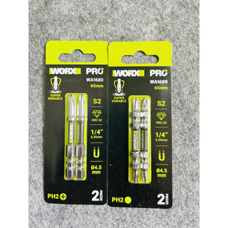CHÍNH HÃNG Mũi Vít PH2 Thép S2 Siêu Cứng - Cao Cấp WORX WA1688 WA1684 WA1680 WA1690 chân lục giác 6.35mm
