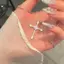 KUZHEN Màu Bạc Nelaces Dành Cho Nữ CZ Zirconia Mặt Dây Chuyền Chữ Thập & Dây Xích Nelace Collier Choker Trang Sức Hợp Thời Trang Phụ Kiện HOT