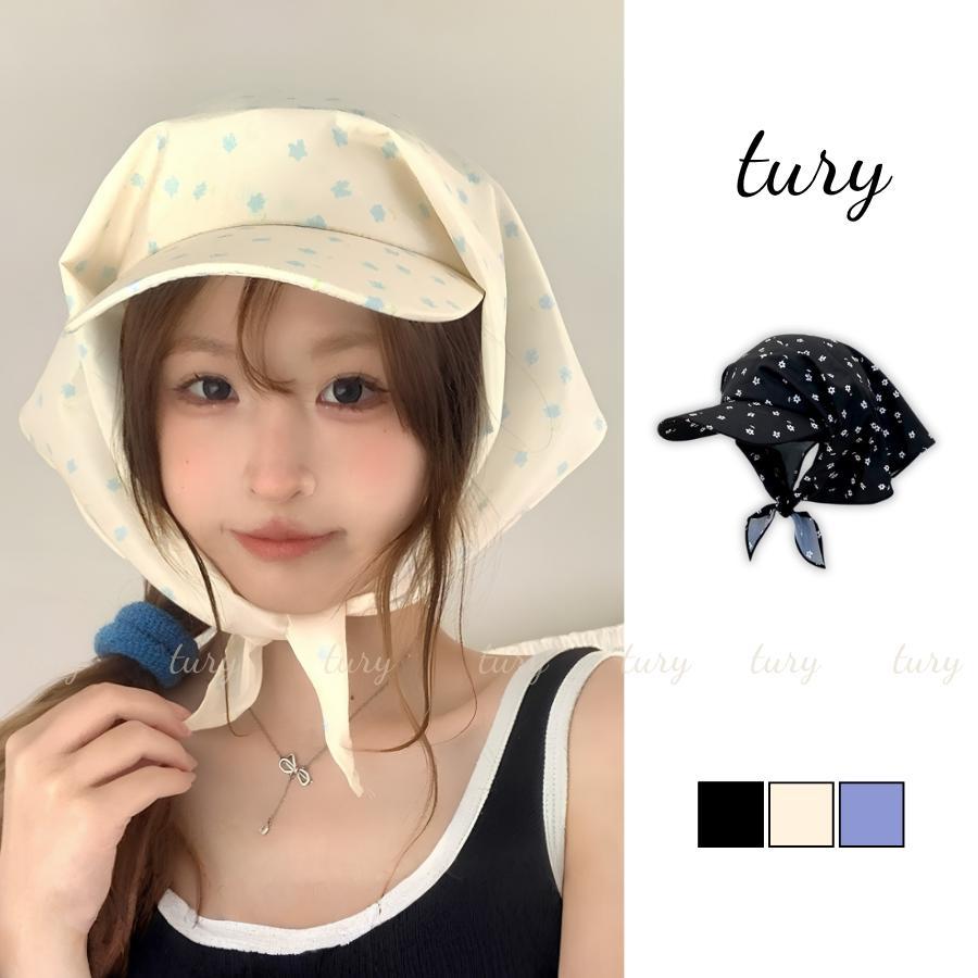 Mũ Khăn Chống Nắng Nữ - Tury - Mũ Lưỡi Trai Kèm Khăn Phối Hoa Nhí Đáng Yêu - MLT026