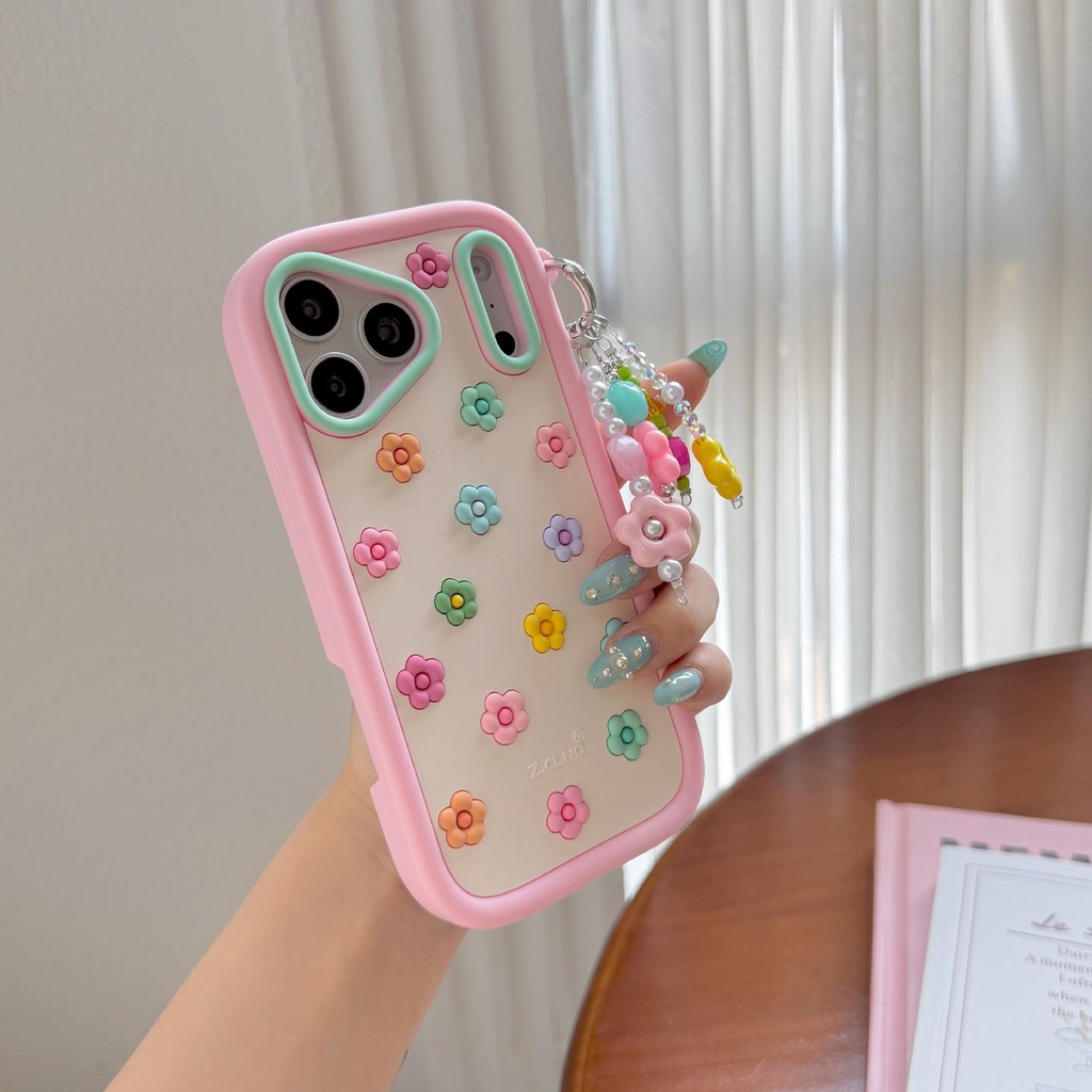 Mặt dây chuyền hoa nhỏ màu toàn màn hình iphone17 Apple 16 Thích hợp cho vỏ điện thoại chống sốc 14 / 15promax