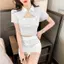 Váy liền quần ngắn tay hai mảnh kiểu Pháp Bộ đồ thường ngày dành cho nữ mùa hè