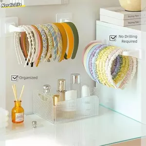 NORDICLIFE Băng Đô Bảo Quản Tự, Đa Năng Không Chui Đầu Scrunchies Giá Để Đồ, Kẹp Tóc Treo Tường Bảo Quản Vòng Tóc Phụ Kiện Tóc Người Tổ Chức