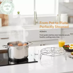 Chân đế hấp trứng PUSKY Chân đế bằng thép không gỉ Chân đế đa năng Ra chèn để hấp Nấu ăn Nhà bếp Sử dụng VN