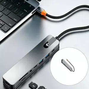 NAMA 8 7 6 5 trong 1 USB C Docking Station Bộ chuyển đổi đa cổng HDTV 4K USB3 0 PD100W 3 5mm Dock Station cho Lap