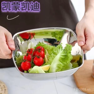 Salad Đồ Ăn Nhẹ Trái Cây Hàn Quốc Vuông Miệng Lưu Vực Sáng Tạo Hộ Gia Đình Nước Sốt Phong Cách Đĩa Inox Bát Gia Vị Bát Vuông Bát Bát Bát 8YUN