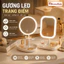 Gương Trang Điểm Để Bàn HomeMate Có Đèn LED 3 Chế Độ, Xoay 360 Độ Kèm Khay Đựng Mỹ Phẩm Đa Năng