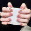 Miếng Làm Móng Tay Ngọt Ngào Dễ Thương Màu Trắng Nữ Tính Phong Cách Bướm Hoa Blush Vừa Dài Đeo Móng Tay