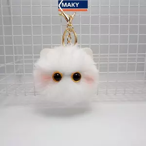 MAKY Dễ Thương Sang Trọng Mèo Móc Khóa Hoạt Hình Búp Bê Đồ Chơi Mặt Dây Chuyền Móc Khóa Cho Nữ Bé Gái Túi Trang Trí Móc Chìa Khóa Ô Tô Trẻ Em Quà Tặng Phụ Kiện VN
