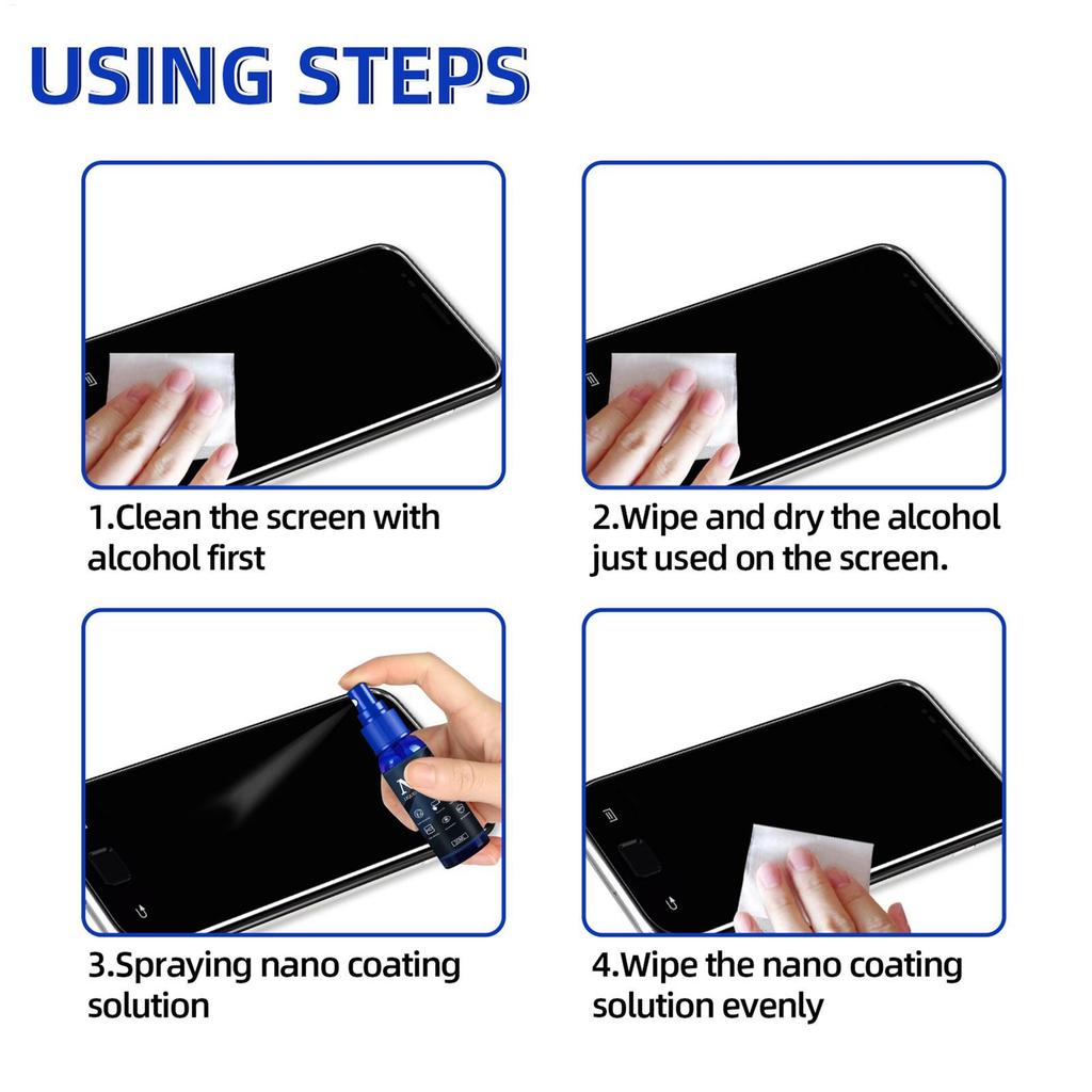 Màn hình điện thoại di động Xịt phủ lỏng 30ml Chất bảo vệ màn hình dạng lỏng Nano Chất phủ trầy xước để sửa chữa lớp phủ Oleophobic mueadsyvn