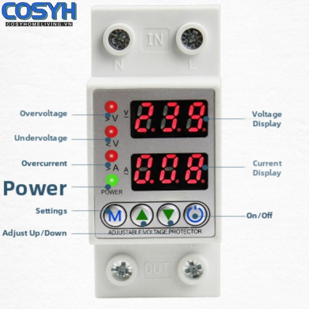 <cosyh>Voltage Protector Automatic Power Cutoff Self-resetting Adjustable Trip
