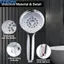 <cosyh>High Pressure Handheld Shower Head 6 Spray Modes Rain Massage Spray ABS Material
