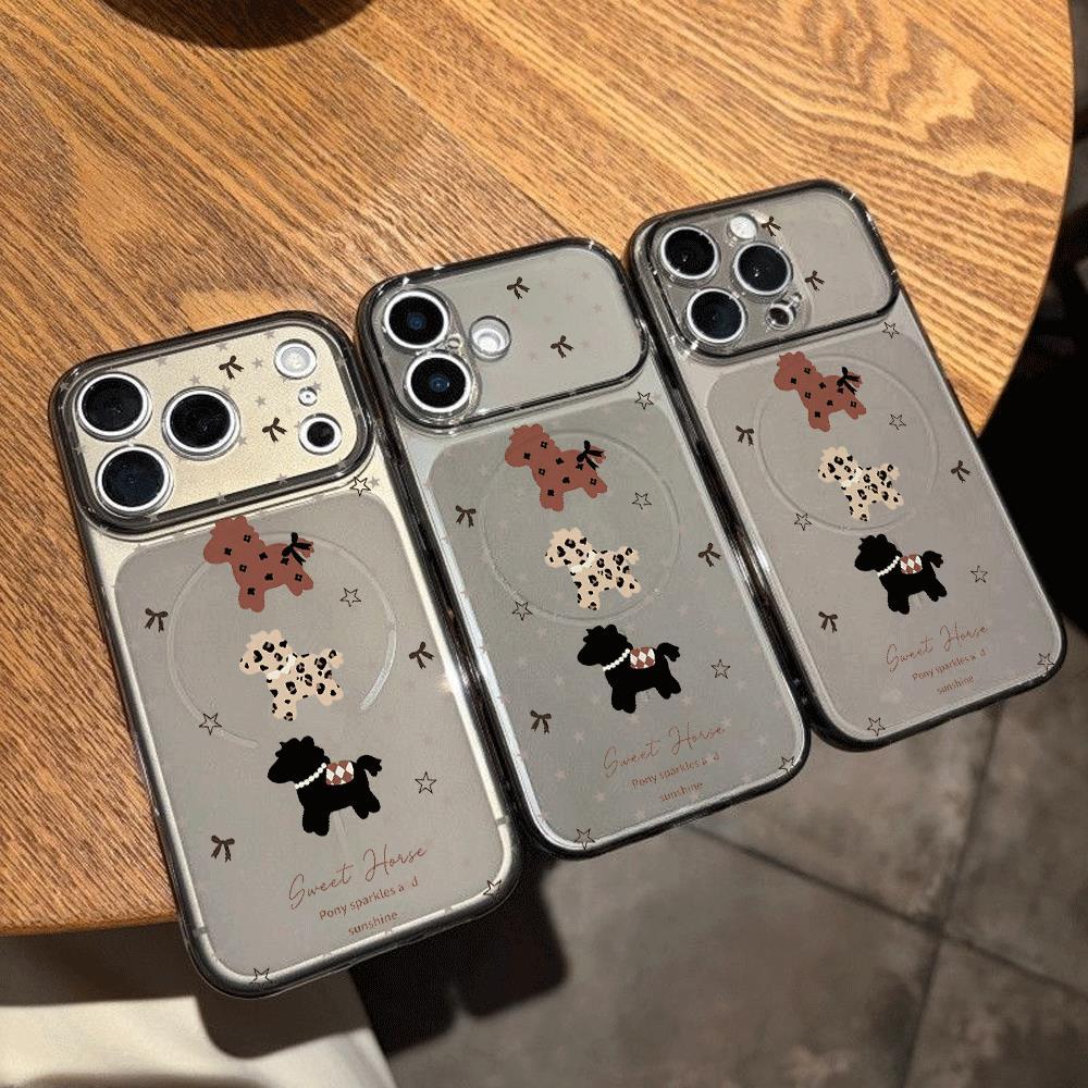 Ốp lưng iPhone 16/15/14/13 Chó Nhỏ Ba Màu Dễ Thương Phong Cách Đáng Yêu Chống Trầy
