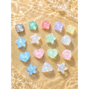 **Set Charm Resin Candy Galaxy ✨ Charm Resin Hình Sao Tim Pastel Trong Suốt Lung Linh Gắn Dép Crocs Phong Cách Fairycore