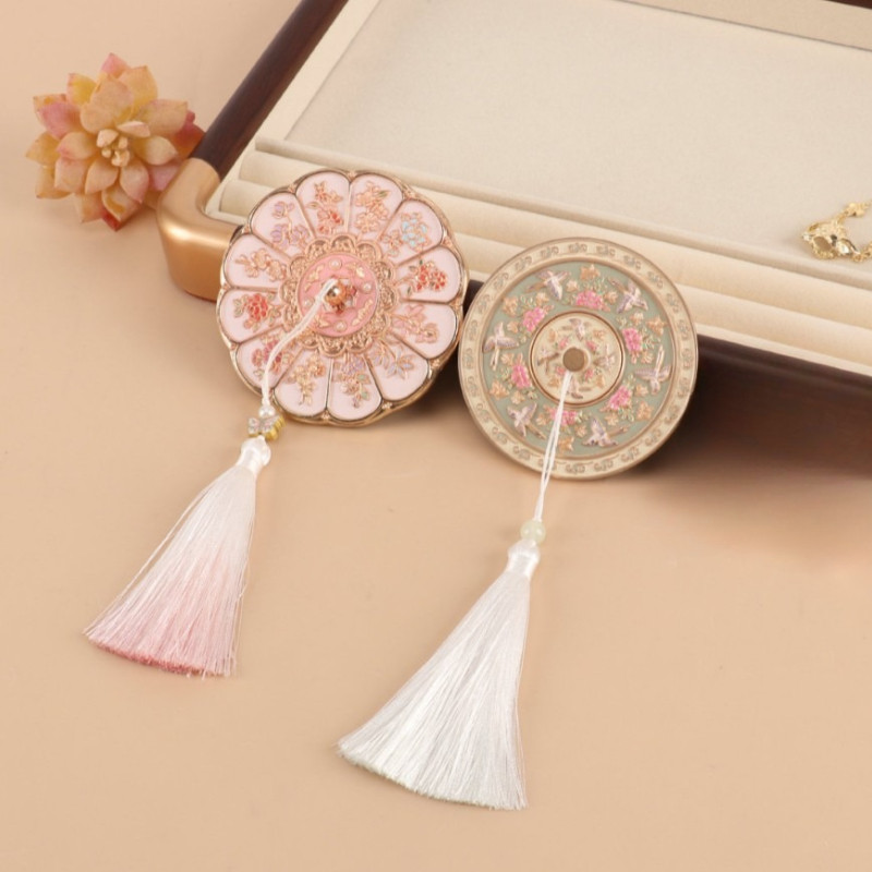 【SKISOPGO】Gương Cầm Tay Nữ Thần Mười Hai Hoa,Gương Cầm Tay Flower Cổ Điển Kim Loại Gương,quà tặng bạn thân