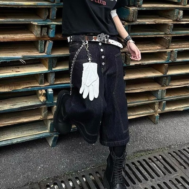 Quần crop Denim nam VG Quần short đa năng thông thường và thoải mái
