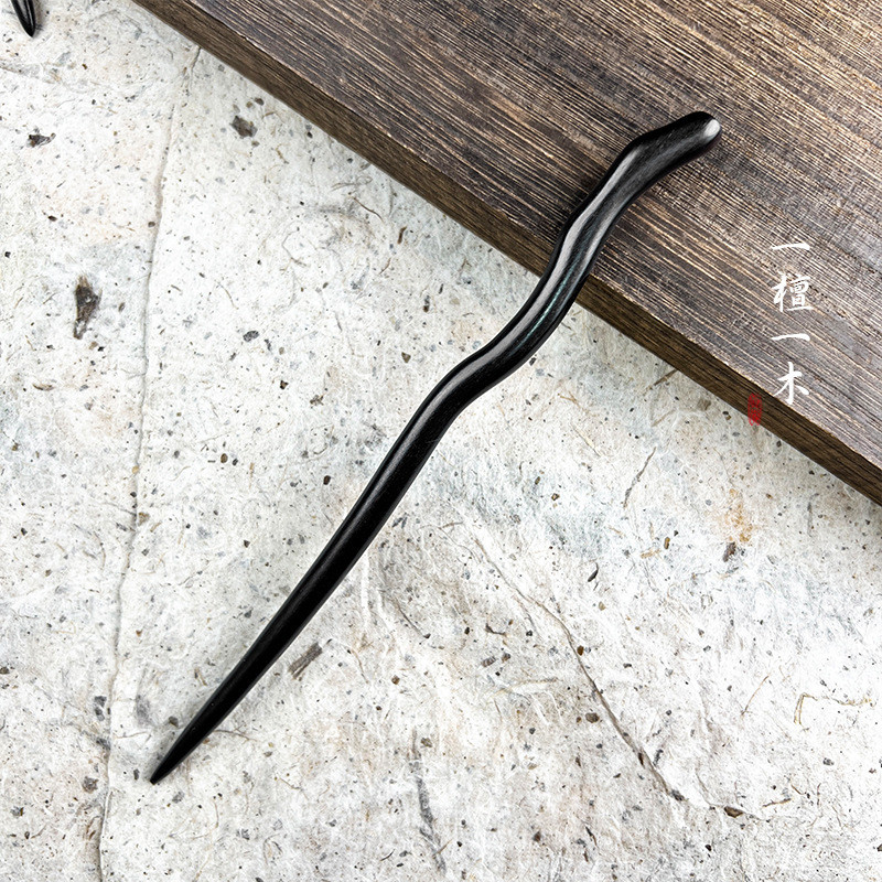 WHX Kẹp tóc gỗ đàn hương phong cách Trung Hoa mới, dài 21cm, phụ kiện tóc cổ điển, phù hợp sử dụng hàng ngày