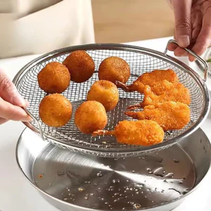 Giỏ lọc chiên bằng thép không gỉ tròn có chảo dầu Tiện ích nhà bếp