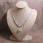 Vòng cổ mặt dây chuyền cáo pha lê trắng dành cho nữ - Dây chuyền đính cườm Aquamarine - Trang sức xương đòn có thể điều chỉnh (Nhẹ nhàng Thân thiện với da Thanh lịch)