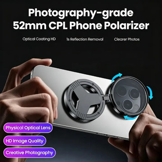 Ống kính phân cực CPL 52mm từ tính cho smartphone Giảm phản xạ, Gắn từ tính, Máy ảnh di động