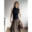 Bộ đồ nữ mùa hè 2026 Phong cách mới Pure Desire Style Slim-fit Áo Vest không tay dệt kim Top họa tiết da báo Bộ đồ hai mảnh