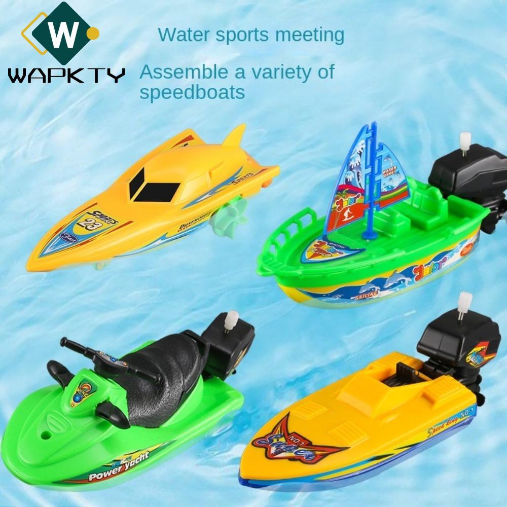 WAPKTY Wind Up Toy, Phao trong nước Đồng hồ tắm Đồ chơi tắm tắm, Thuyền máy Mini Đồ chơi trẻ em Thuyền tốc độ Đồ trẻ em Đồ chơi tàu trẻ em
