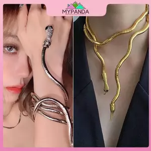MYPANDA Punk Gothic Rắn Nelace Vòng Tay Rắn Có Thể Điều Chỉnh Vòng Tay Rắn Bọc Linh Hoạt Cổ Trang Sức Đa Năng Cho Nữ.