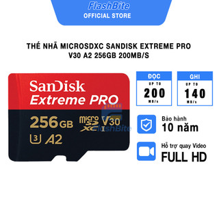 Thẻ nhớ MicroSDXC Sandisk Extreme Pro 32GB 64GB 128GB 256GB V30 A2 200MB/s, Bảo hành theo nhà sản xuất