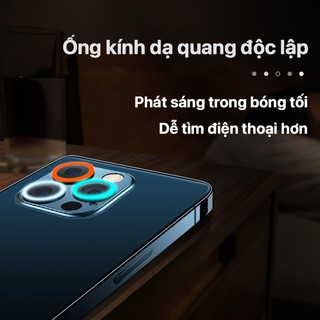 Kính cường lực bảo vệ camera, kiểu dạ quang,chống trầy xước, chống mài mòn,dùng cho iPhone 17 16 15 14 13 12 11 Pro Max