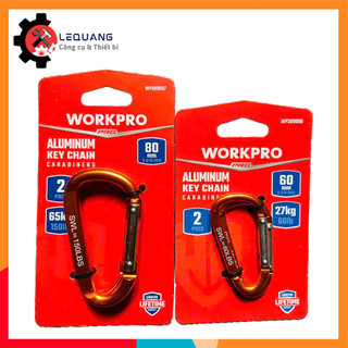 Bộ 2 cái móc khóa hình chữ D thân nhôm, có lò xo WORKPRO WP389006 - WP389007