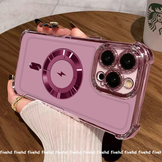 Ốp Lưng Cho Infinix Hot 40 30i 30 Smart 9 8 7 Note 30 40 Tecno Spark 20C 20 10C 10 Spark GO 2024 Bốn Góc Chống Sốc Chống Rơi Sang Trọng Màu Hồng Vòng Điện Trong Suốt Vỏ Mềm